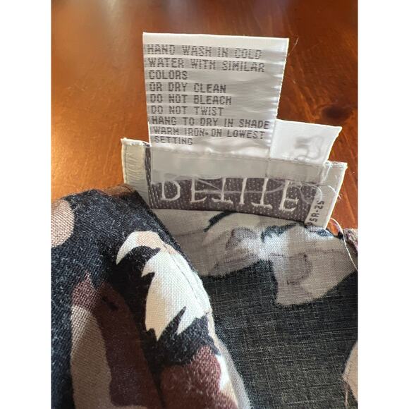 Petite Sophisticate size Small Challis Floral Leaf Print Blouse Vintage - Picture 7 of 10